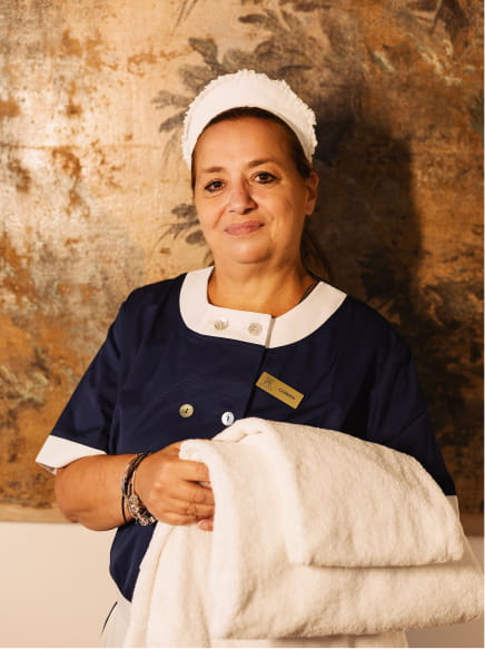 Carmen, housekeeper at Santa Chiara Boutique Hotel.