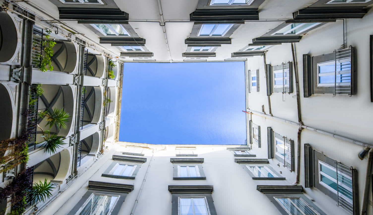 Courtyard of Palazzo Tufarelli, home of Santa Chiara Boutique Hotel