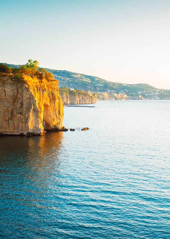 Meta di Sorrento, southern Italy bay of Meta di Sorrento, southern Italy, retro toned
