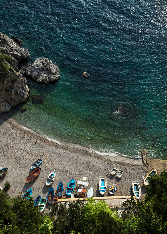 Secluded beach on the Amalfi Coast, Campania, Italy Secluded beach on the Amalfi Coast, Campania, Italy